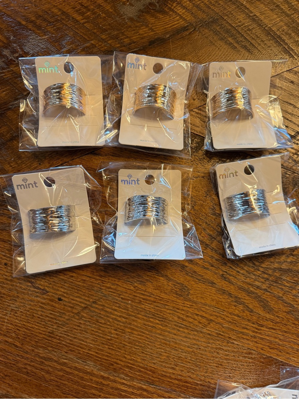 Mint pony ties Set — Pack of 6 —!3 gold 3 silver
